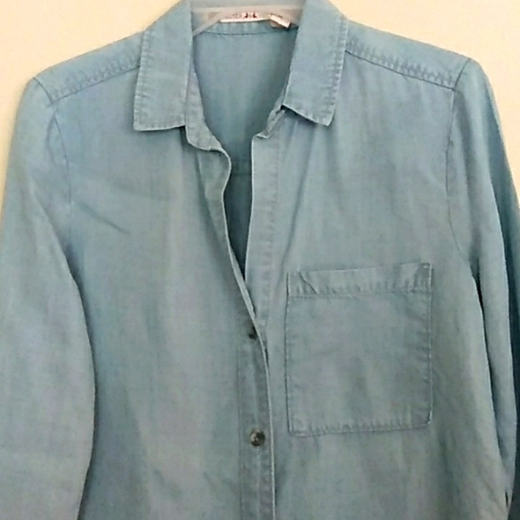 Chelsea & Violet Chambray Midi Shift Dress SZ XS - Picture 2 of 10